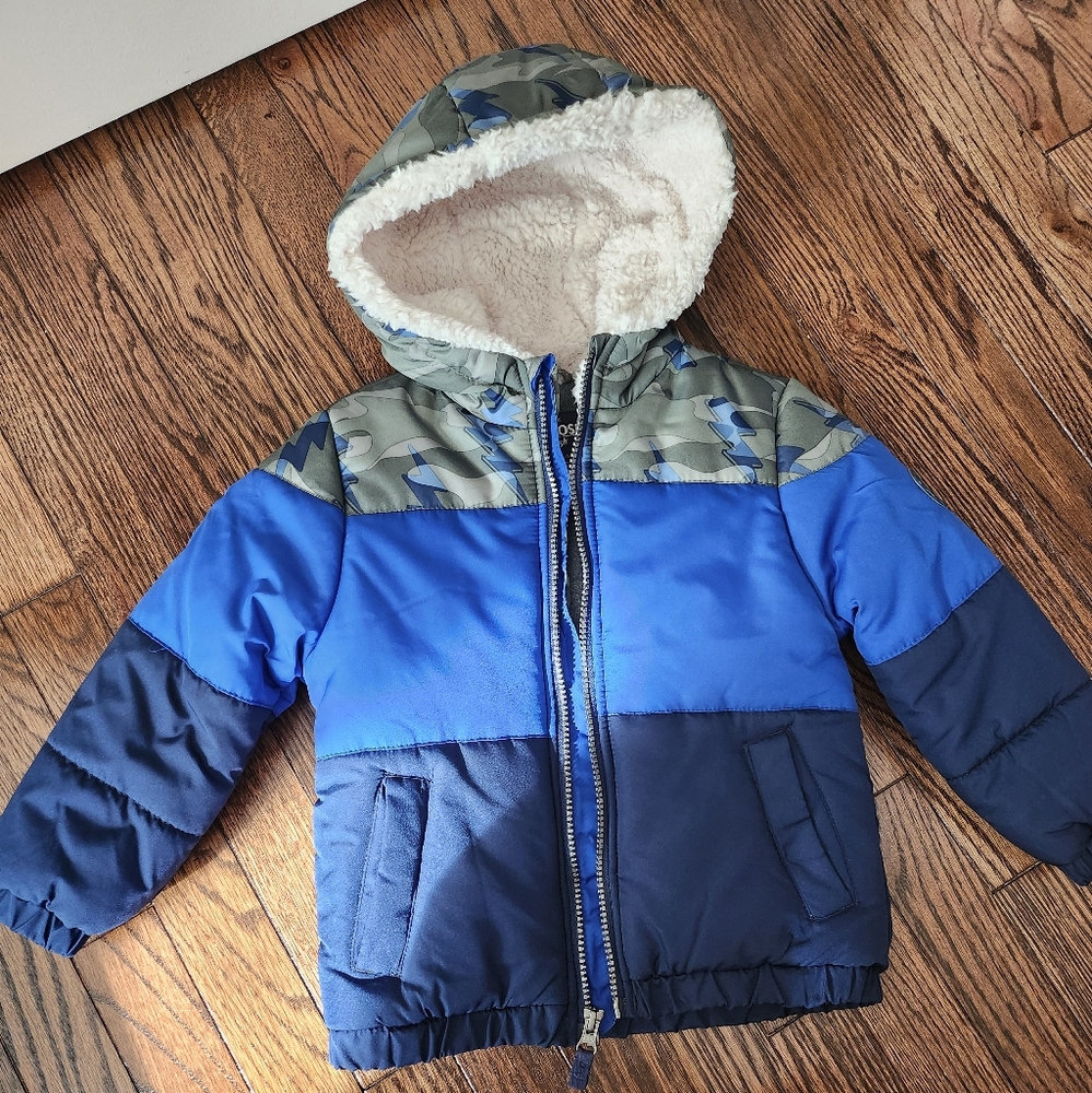 OshKosh B'Gosh Boys' Heavyweight Winter Jacket W/Sherpa Lining